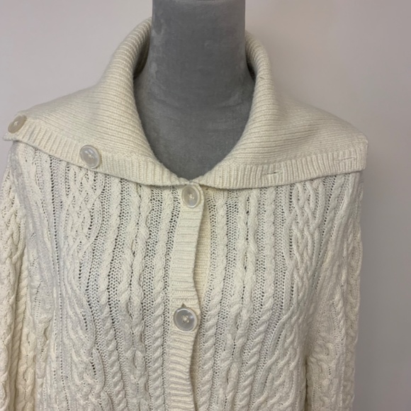 Talbots Sweater Fisherman Knit Cardigan Classic Button Up Chunky Womens SZ 3X - Picture 2 of 8